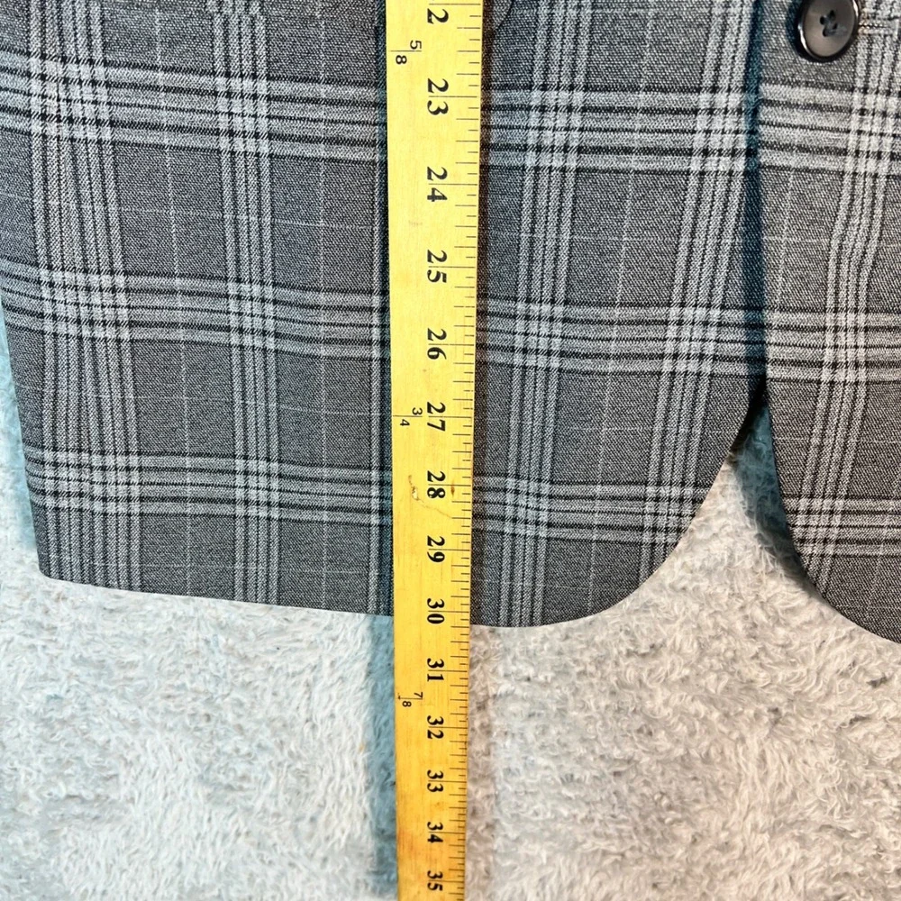 Apt. 9 Blazer Mens 40R Grey Glen Plaid Premier Flex Slim Fit Sport Coat